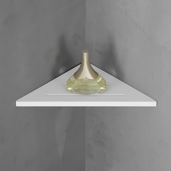 Угловая полочка для ванной комнаты ABBER Stein AS1652L белая матовая