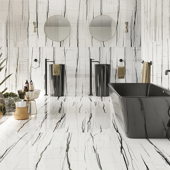 Sahara Noir White Full Lappato 60x120